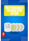 Yapışkanlı 3lü Spot Led Işık Lamba Montajsız Pilli Uzaktan Kumandalı