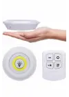 Yapışkanlı 3lü Spot Led Işık Lamba Montajsız Pilli Uzaktan Kumandalı