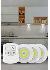 Yapışkanlı 3lü Spot Led Işık Lamba Montajsız Pilli Uzaktan Kumandalı