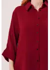 Omarı Rahat Kalıplı Yarasa Kol Bordo Gömlek