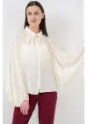 Yarasa Kol Oversize Gömlek 20368 - Ekru