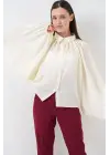 Yarasa Kol Oversize Gömlek 20368 - Ekru