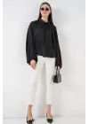 Yarasa Kol Oversize Gömlek 20368 - Siyah