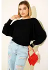 Yarasa Kol Salaş Bluz siyah T4273