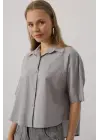 Yarım Kol Gömlek - Gri