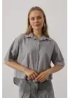 Yarım Kol Gömlek - Gri