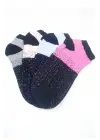 Omarı Yumuşak Pamuklu Yazlık Kadın Bilek Çorabı Nokta Desenli 4 Çift