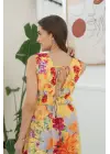 Omarı Canlı Renklerde Yazlık Elbise