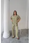 Omarı Hafif Keten Takım - Yeşil