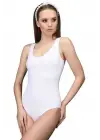 Omarı Dikişsiz Geniş Askılı Çıtçıtlı Slip Body - Beyaz