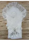 Eşsiz İpek Venüs Taç Nakışlı Delüks Kundak Bebek Battaniyesi