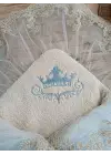 Eşsiz Nakışlı Kundak Bebek Battaniyesi Mavi