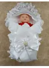 Eşsiz Pırıltı Nakışlı Yenidoğan Bebek Battaniyesi
