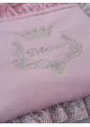Yenidoğan Sahra Taç Nakışlı Trilüks 2li Alt Açma Seti Pembe