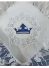 Etkileyici Kadife Taç Nakışlı İnci Fiyonklu Dantel Duvak Bebek Battaniye