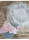 Özgün Taç Nakışlı Pembe Bebek Battaniyesi