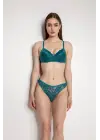 Yeşil Destekli Slip Külotlu Dantelli Sütyen Takımı 4007