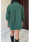 Omarı Parıltılı Yeşil Gömlek