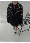 Göz Alıcı Sweatshirt Yıldırım Baskılı