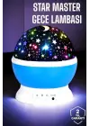 Yıldızlı Gökyüzü Projeksiyon Gece Lambası Hareketli Işık Şovu