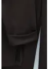 Yırtmaçlı Beli Bağcıklı Kolu Katlamalı Pantolonlu Oyşo Takım -K. Kahve