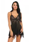 Omarı Siyah Tül Babydoll Gecelik - Çekici Ve Şık İç Giyim Parçası