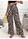 Omarı Yüksek Bel Leopar Desenli Süprem Pantolon