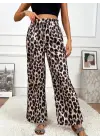Omarı Yüksek Bel Leopar Desenli Süprem Pantolon