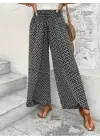 Omarı Yüksek Bel Desenli Bürümcük Pantolon