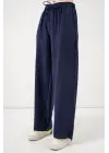 Yüksek Bel Geniş Paça Pantolon 30097 - Lacivert
