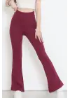 Omarı Rahat ve Şık Yüksek Bel İspanyol Paça Tayt
