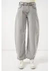 Yüksek Bel Kot Pantolon 30081 - Gri