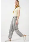 Yüksek Bel Kot Pantolon 30081 - Gri