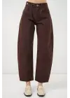Yüksek Bel Kot Pantolon 30081 - Kahverengi