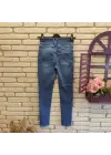 Yüksek Bel Likralı Jean Pantolon 90 Cm