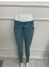Yüksek Bel Likralı Jean Pantolon 90 Cm