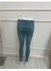 Yüksek Bel Likralı Jean Pantolon 90 Cm