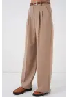 Yüksek Bel Palazzo Pantolon 30051 - Bej
