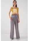 Yüksek Bel Palazzo Pantolon 30051 - Gri