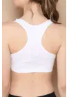 Omarı Geniş Askılı Kadın Destekli Sporcu Büstiyer Beyaz Sütyen