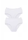 Omarı Yüksek Bel Kalın Lastik Beyaz Külot Seti
