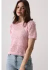 Omarı Pembe Kadın Triko