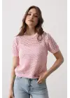 Omarı Pembe Kadın Triko