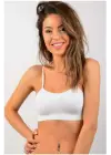 Omarı İp Askılı Destekli Beyaz Kadın Büstiyer