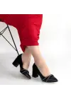 Zenta Siyah Cilt Topuklu Ayakkabı