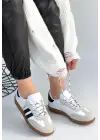 Zerti Beyaz Cilt Bağcıklı Spor Ayakkabı