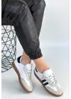 Zerti Beyaz Cilt Bağcıklı Spor Ayakkabı