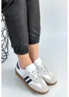 Zerti Beyaz Cilt Bağcıklı Spor Ayakkabı