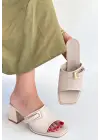 Omarı Rahat ve Şık Cilt Topuklu Terlik