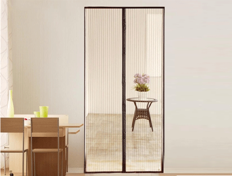 Omarı Etkili Mıknatıslı Kapı Sineklik Tülü - Krem Rengi